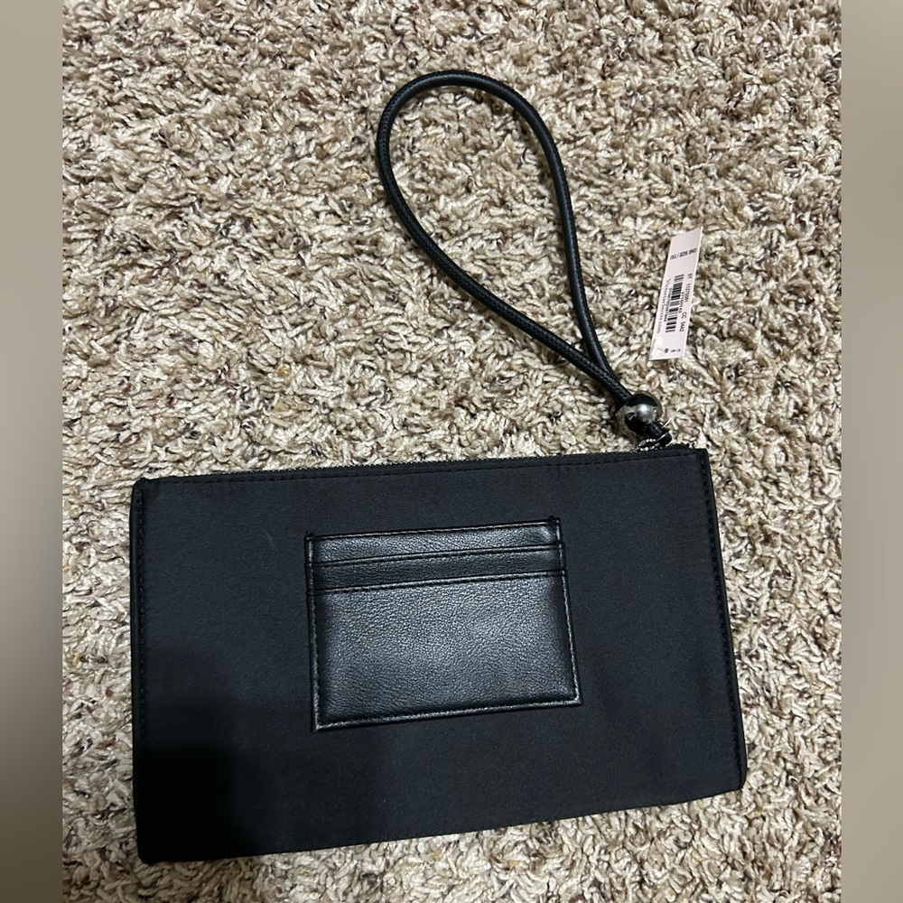 ⭐️5/$15 NWT Victoria's Secret rhinestone shiny black hand bag clutch wristlet - Picture 3 of 4